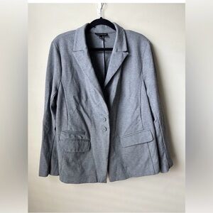 Lane Bryant Womens Blazer Jacket Long Sleeve Button Front Pocket Gray Size 22